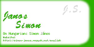 janos simon business card