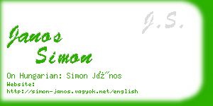 janos simon business card
